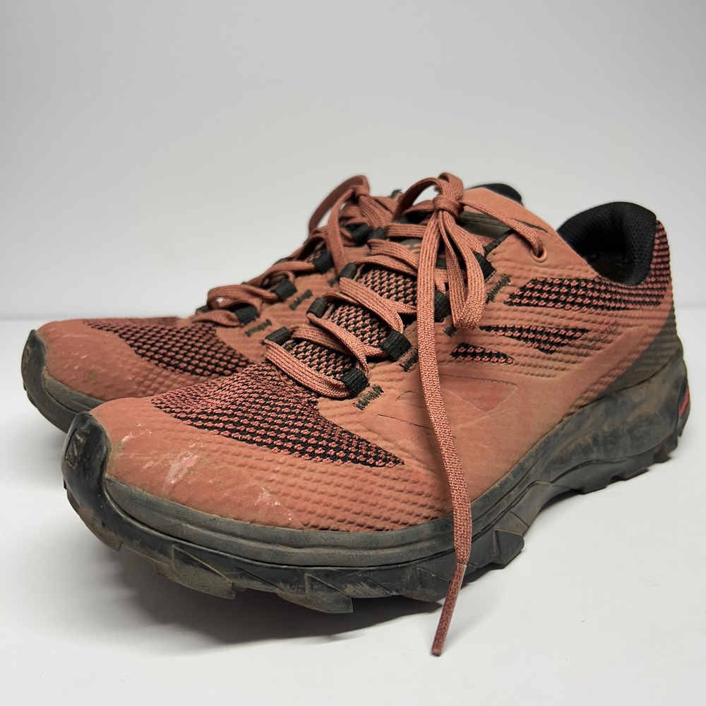 Salomon Trail Running Shoes Terracotta Pink Womens Size 7 Contagrip 413845